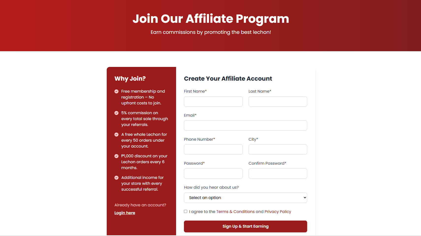 Registration Page