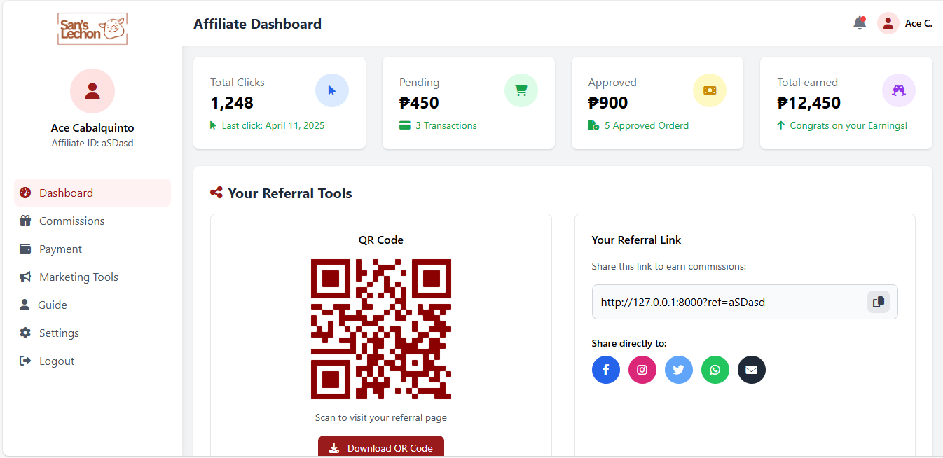 Affiliate Dashboard
