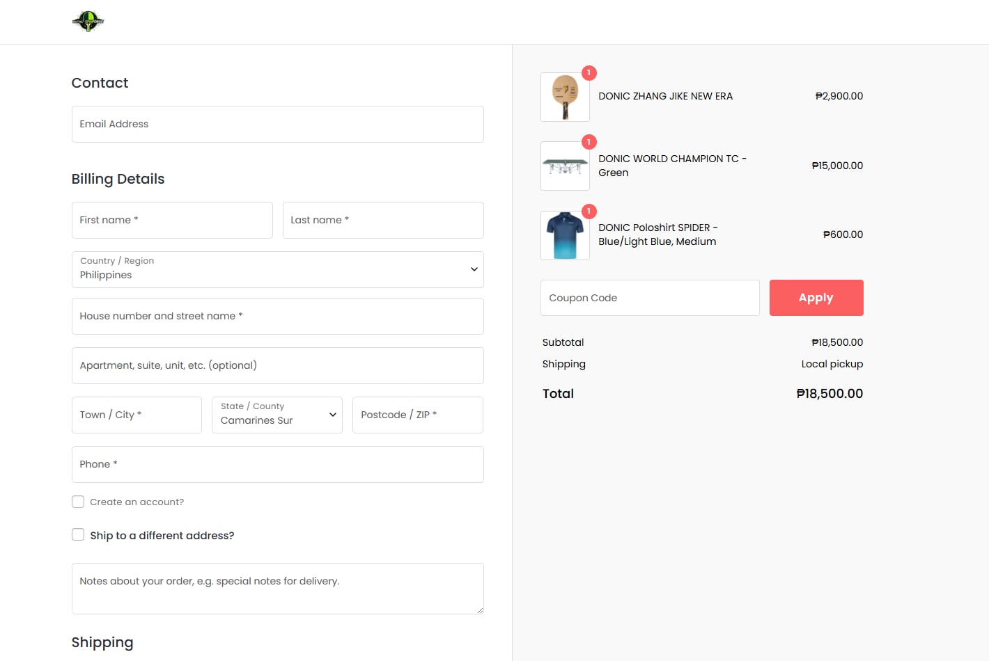 Checkout Page