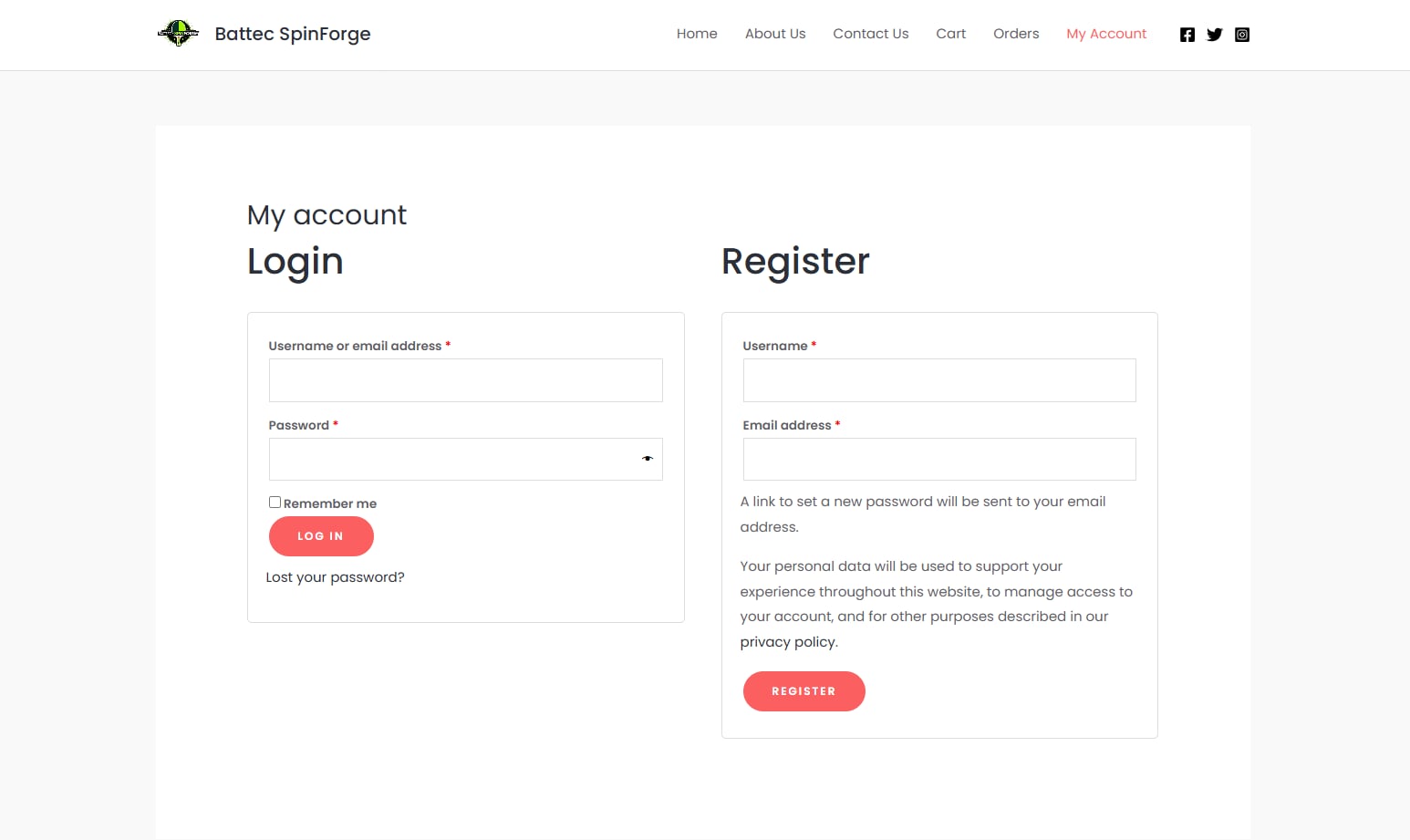 Sign up Page